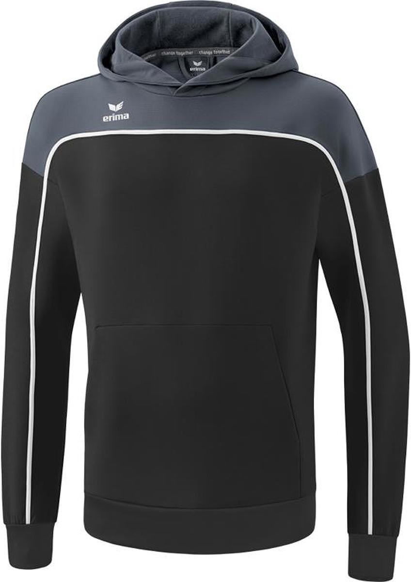Erima Change Sweatshirt Met Capuchon Kinderen - Zwart / Slate Grey / Wit | Maat: 140