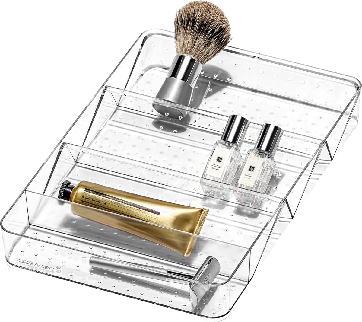 Ondiep Dienblad - Lade Organizer - Badkamer Organiseren - Schuine Verdelers - Transparant