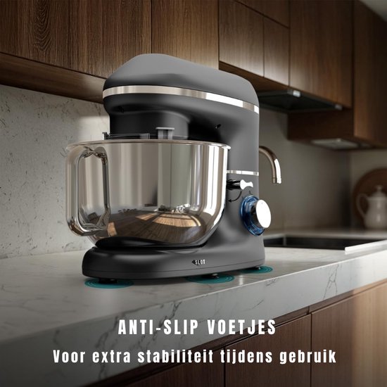 RONN® Mixer met mengkom - Mixer - Mixer met mengkom keukenmachine - Zilver/ Zwart - 22cm x 35cm x 30cm van Merkloos — afbeelding 4