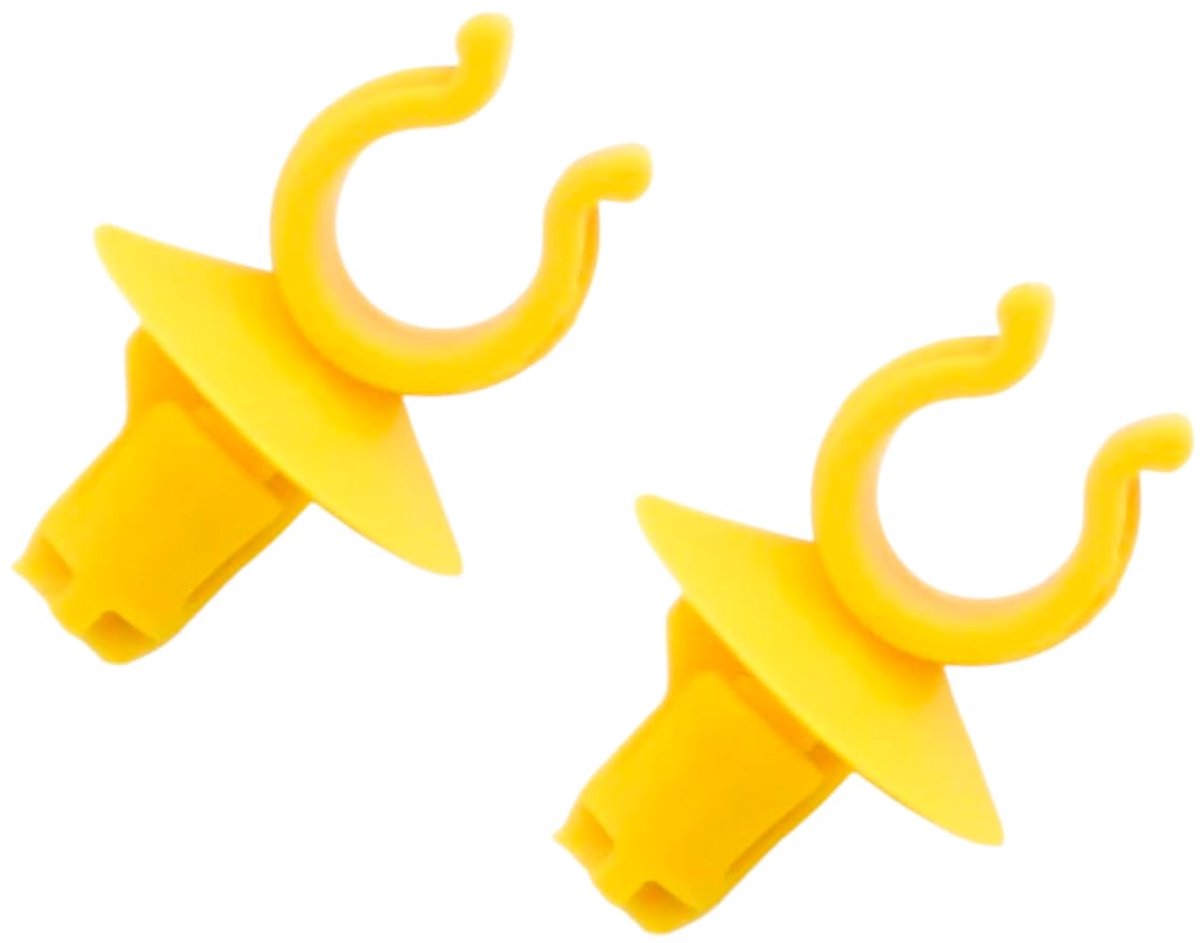 Motorkap Clips - Kapstang Bevestiging - Auto Onderhoud - Set van 2 stuks - 8x7x1.5 cm - Geel