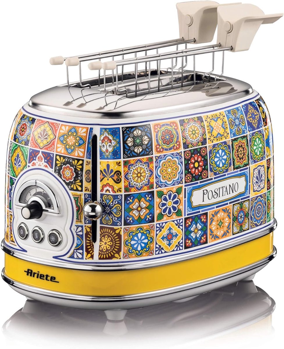 Broodrooster - Toaster Brood Machine - Ontbijt Maken - 6 Bruiningsniveaus - 2 Snede - Wit Geel