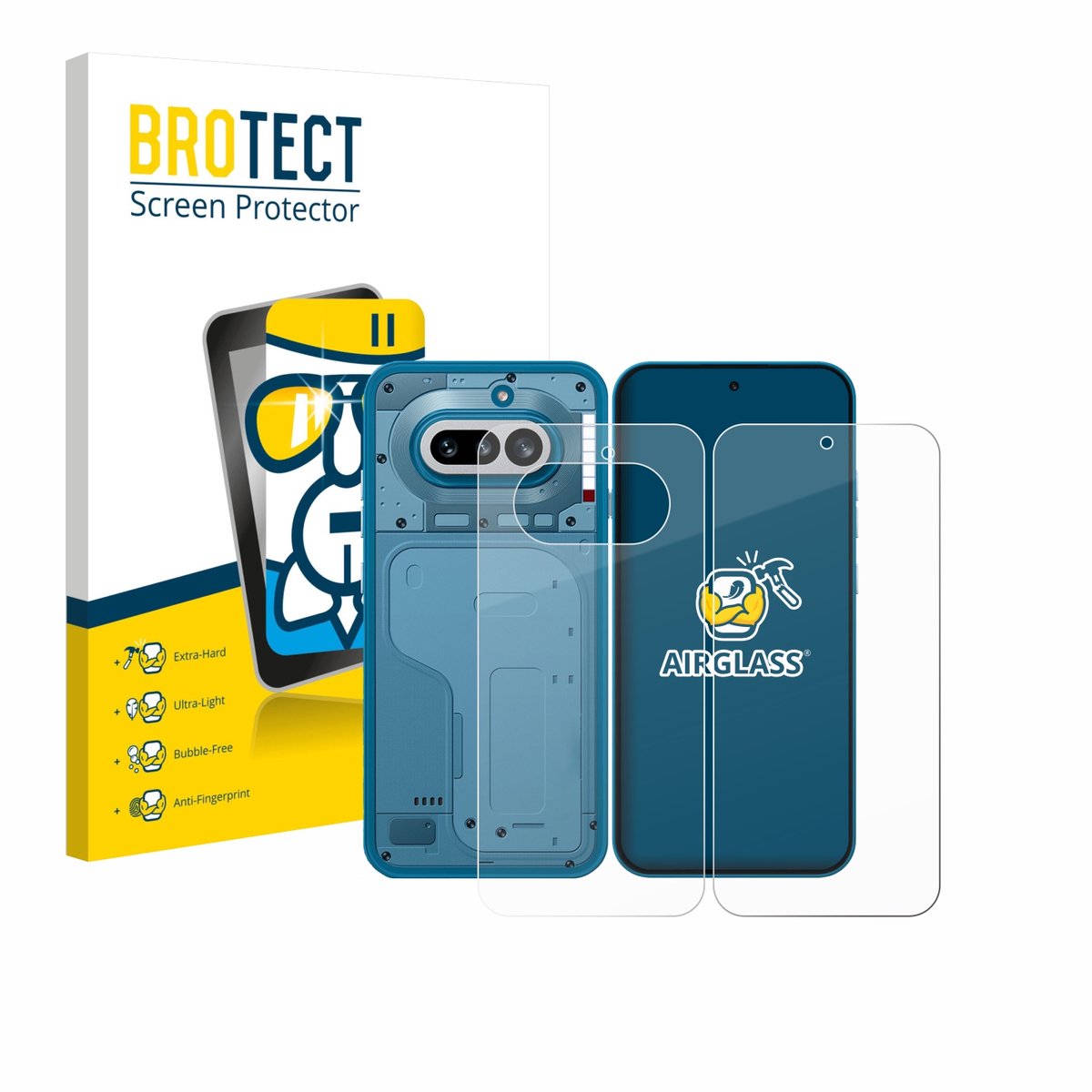 Screenprotector voor Nothing Phone (4a) (Voor+Achter) Beschermglas transparant
