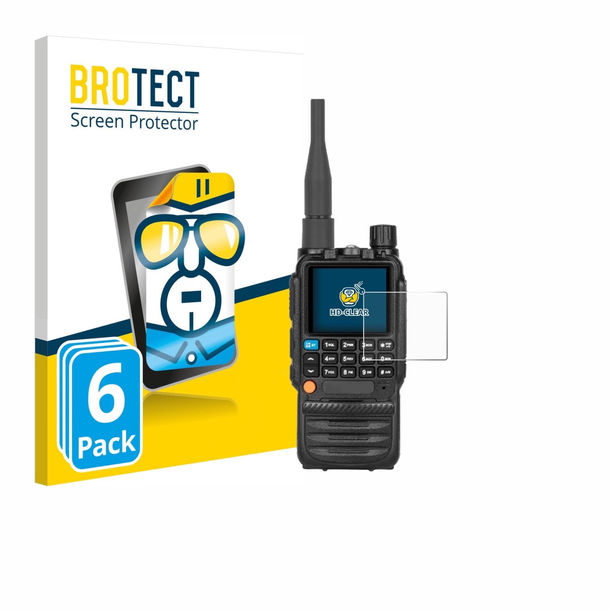 BROTECT - Screenprotector voor Tidradio TD-H3 - Folie Beschermfolie transparant 6 Stuks