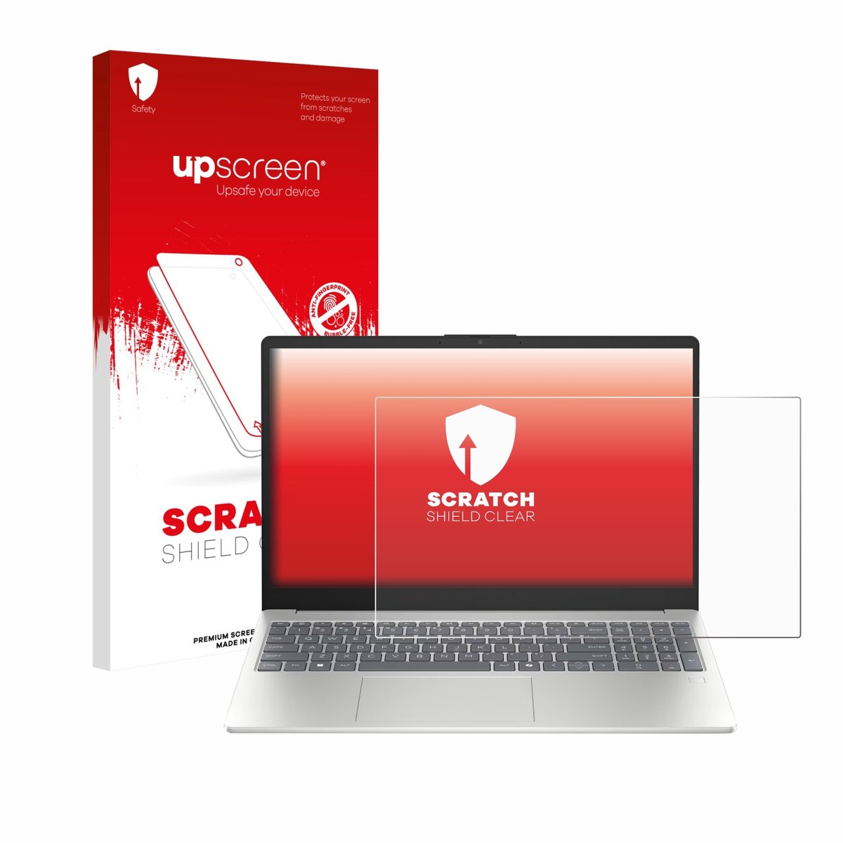 upscreen - Screenprotector voor HP Laptop 15-fd0710ng - Folie Beschermfolie transparant