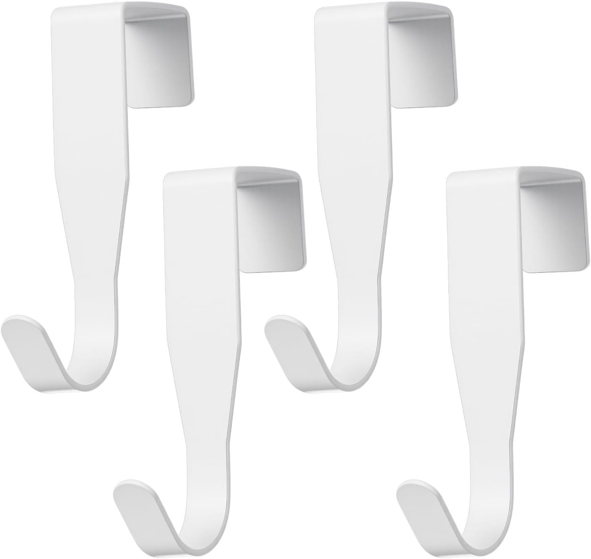 Deur Haken - Kast Hangers - Opbergen Organiseren - Sterk Koolstofstaal - Past 1.5cm Deur - Wit