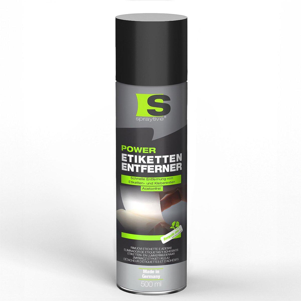 Spraytive 1x 500ml etikettenverwijderaar acetonvrij lijmresten verwijderaar sticker reiniger markeringsverf residuvrij made in germany