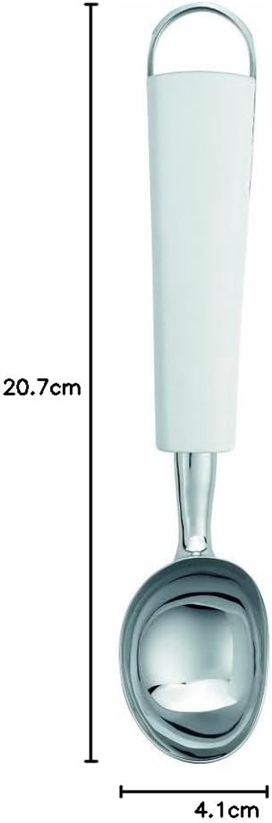 IJsschep - Schep voor ijs - Keukenwerk - Vaatwasmachinebestendig - 20.7 x 4.1 cm - Wit