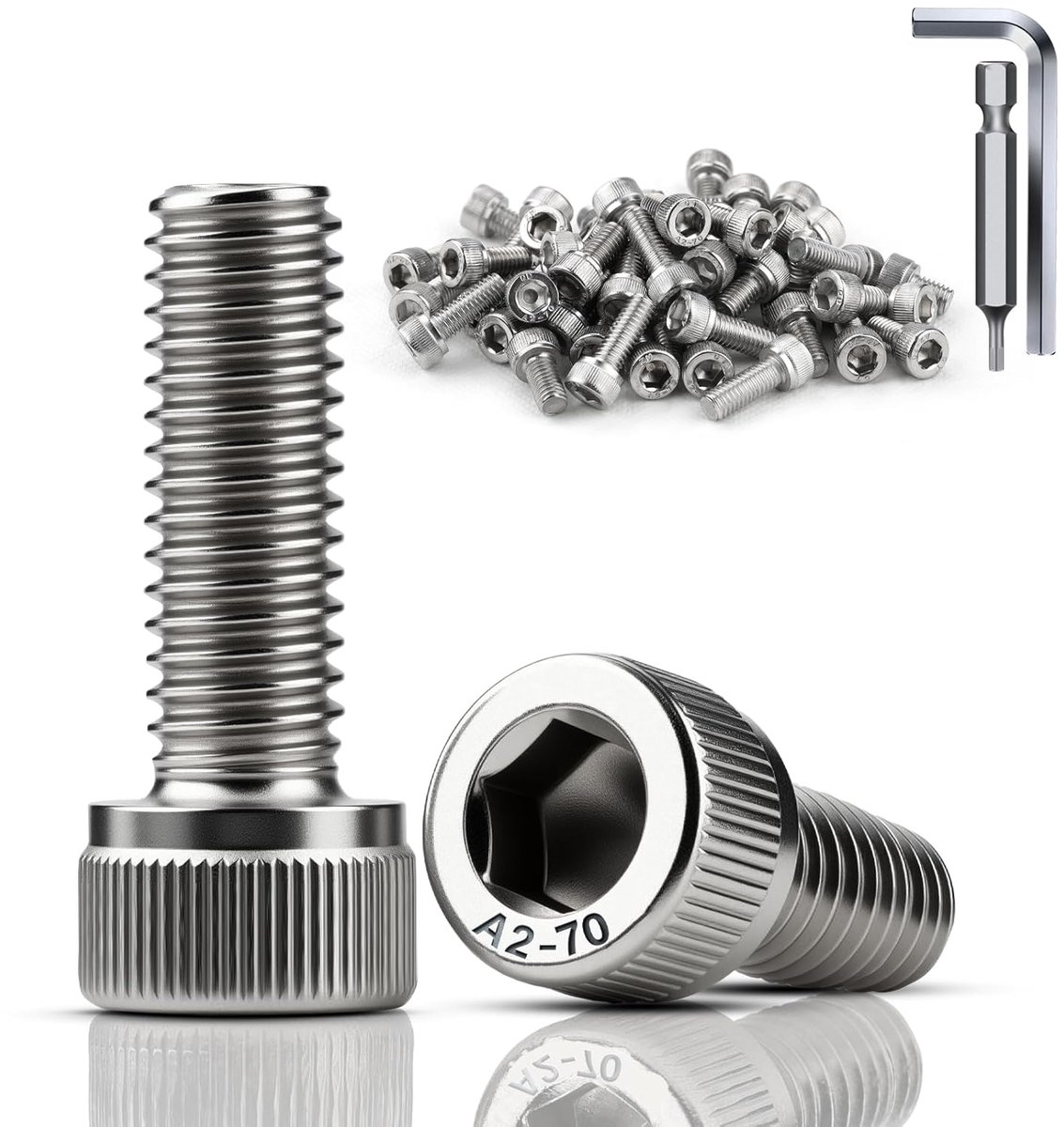 Cilinderkopbouten RVS - Zeskant Schroeven - Bevestigen van Materialen - Volledige Schroefdraad - M8x30 mm - Metaal