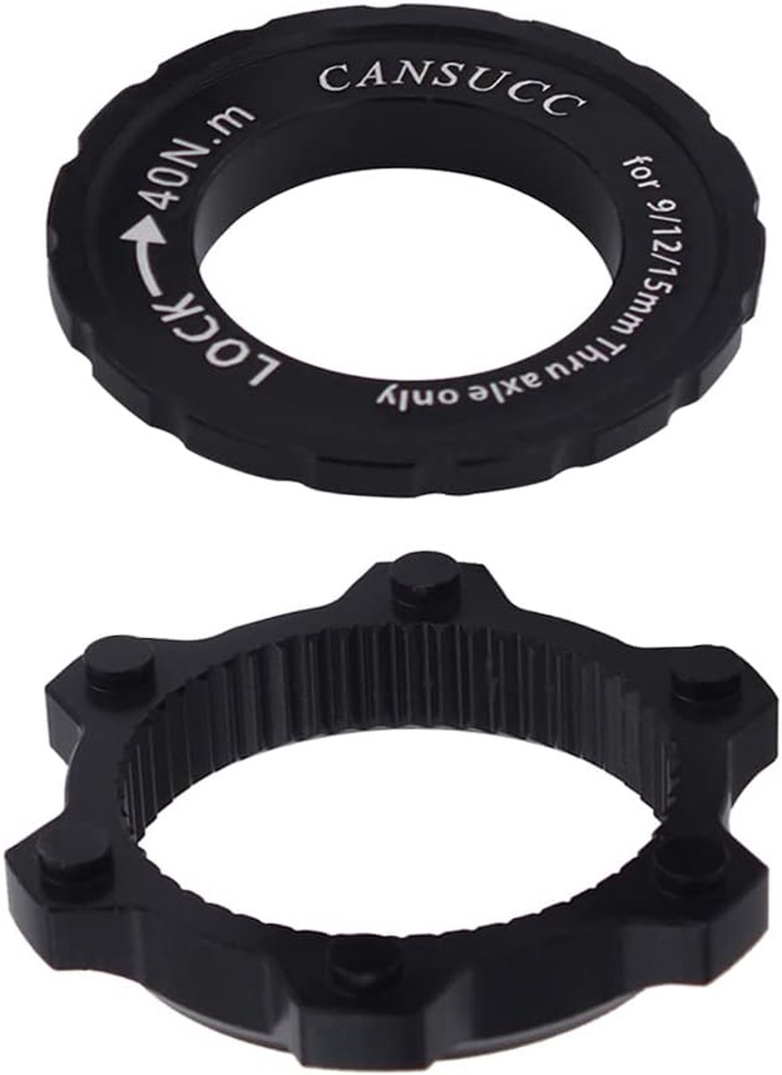 Fiets Rem Adapter - Center Lock Rotor - Schijfrem Upgrade - Aluminiumlegering Constructie - 9 12 15mm Assen - Zwart