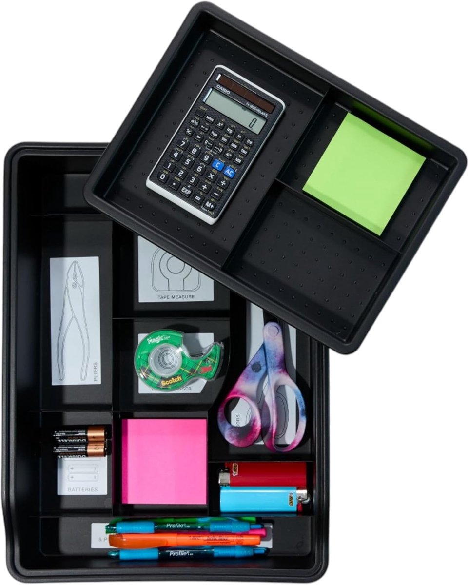 Lade Organizer - Opbergbak - Keuken en Badkamer - 23 Vakken - 38x29x7.6cm - Graniet