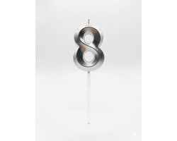 Verjaardag kaars 8 -Cijfer kaars 8 -Taart kaars 8 roze ,goud en zilver-Feest kaars- Birthday candle numbers 8-Cake decoratie- Verjaardag versiering-Gouden kaars
