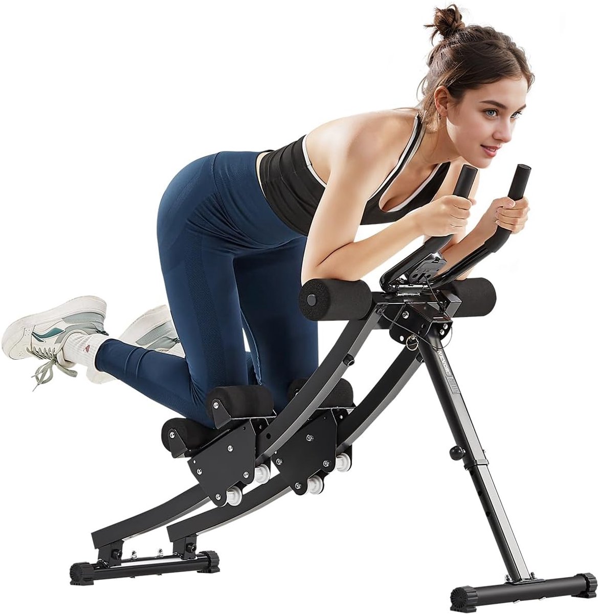 Buikspiertrainer Inklapbaar - Core Trainer Verstelbaar - Thuis Fitness - Hoge Gewichtscapaciteit - 131x43x28 cm - Zwart