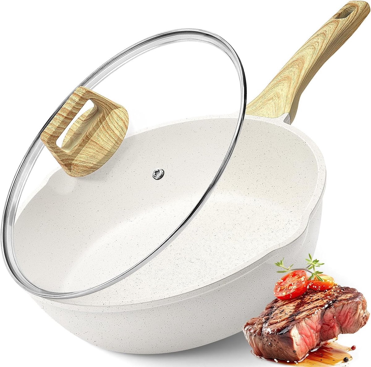Inductie Wokpan Met Deksel - Wokpan - keramisch
