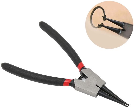 SnelShoppen - Lock Ring Pliers, Rechte Externe Ringverwijderaar, Carbon Staal met Rubber Handvat, Precisie Gereedschap voor Thuis, Werkplaats en Servi van Snelshoppen — afbeelding 4