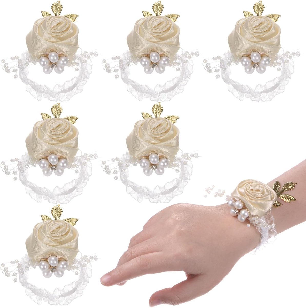 Polsbloemen - Kunstbloemen Band - Bruiloft Decoratie - Elastische Band