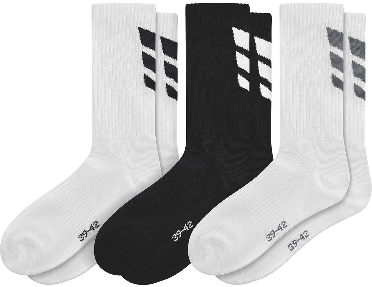 Erima 3 Wings 3-Pack Sportsokken Heren - Wit / Zwart | Maat: 47-50