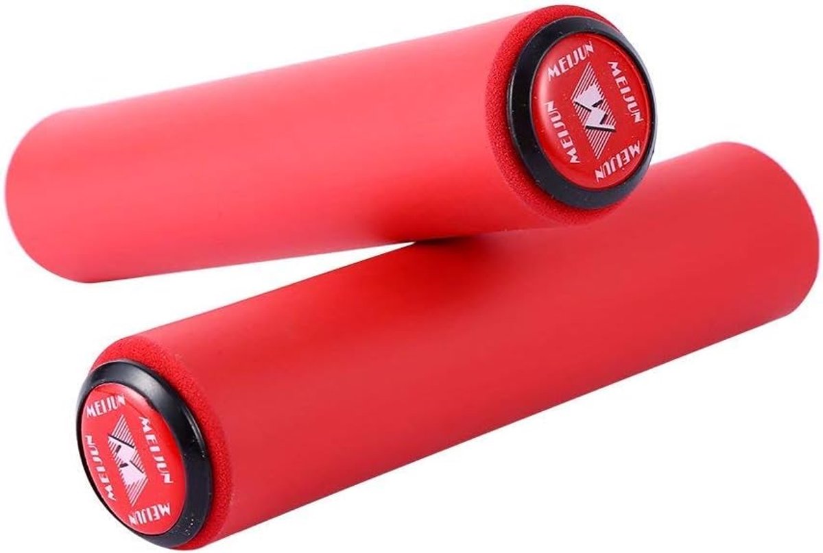 Fiets Stuurgrepen - Handvatten Fiets - Comfortabel Fietsen - Ergonomisch Schokabsorberend - 12.8 cm Lang - Rood
