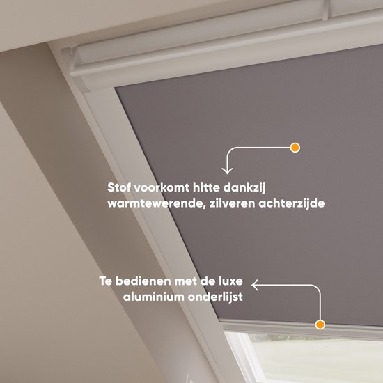 Skylight Roller Store Trend Blackout Light Grey pour Velux: M06 / 14/306
