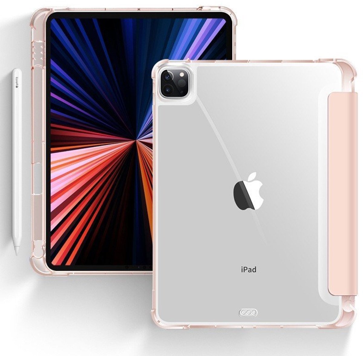 Clear Back Folio Case geschikt voor iPad Pro 13 inch M5 (2025) - roze