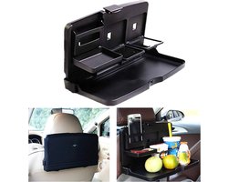 Klaptafel Achterbank - Auto Organizer - Eten en Drinken - Veelzijdig Inklapbaar - 34 x 20 cm - Zwart
