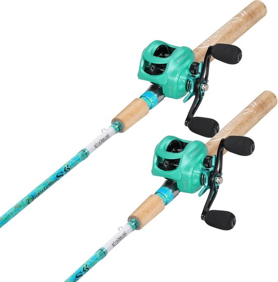 Vishengel Set - Vliegvishengel Set - Zeevissen Vissen - Duurzaam Grafiet Glasvezel - 168 cm 2 Delig - Blauw — afbeelding 5