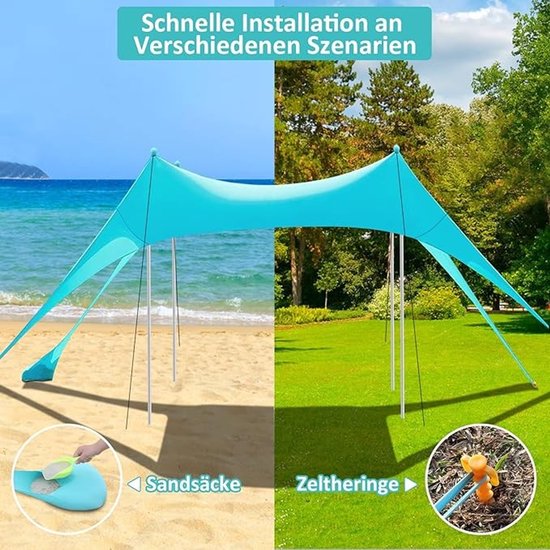 Grote Strandtent met Zonbescherming voor Camping en Outdoor Activiteiten van Eurotrail — afbeelding 4