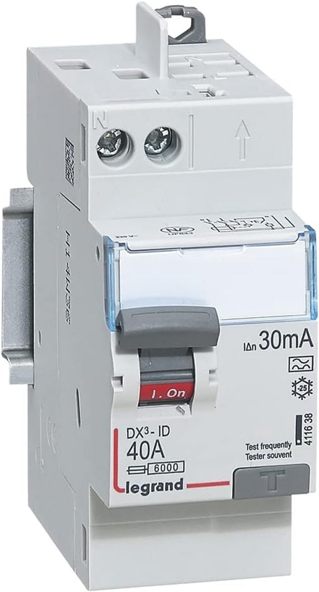 Differentieelschakelaar 2P 40 A Type A 30 mA voor elektrische installaties