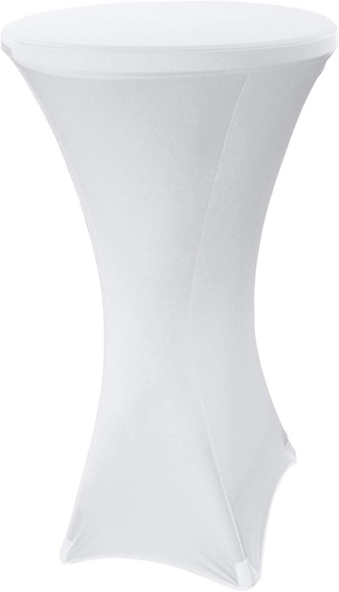 Elastische Statafelhoes Wit Rond voor Bistrotafels ø 70-75 cm - Strijkvrij & Sneldrogend