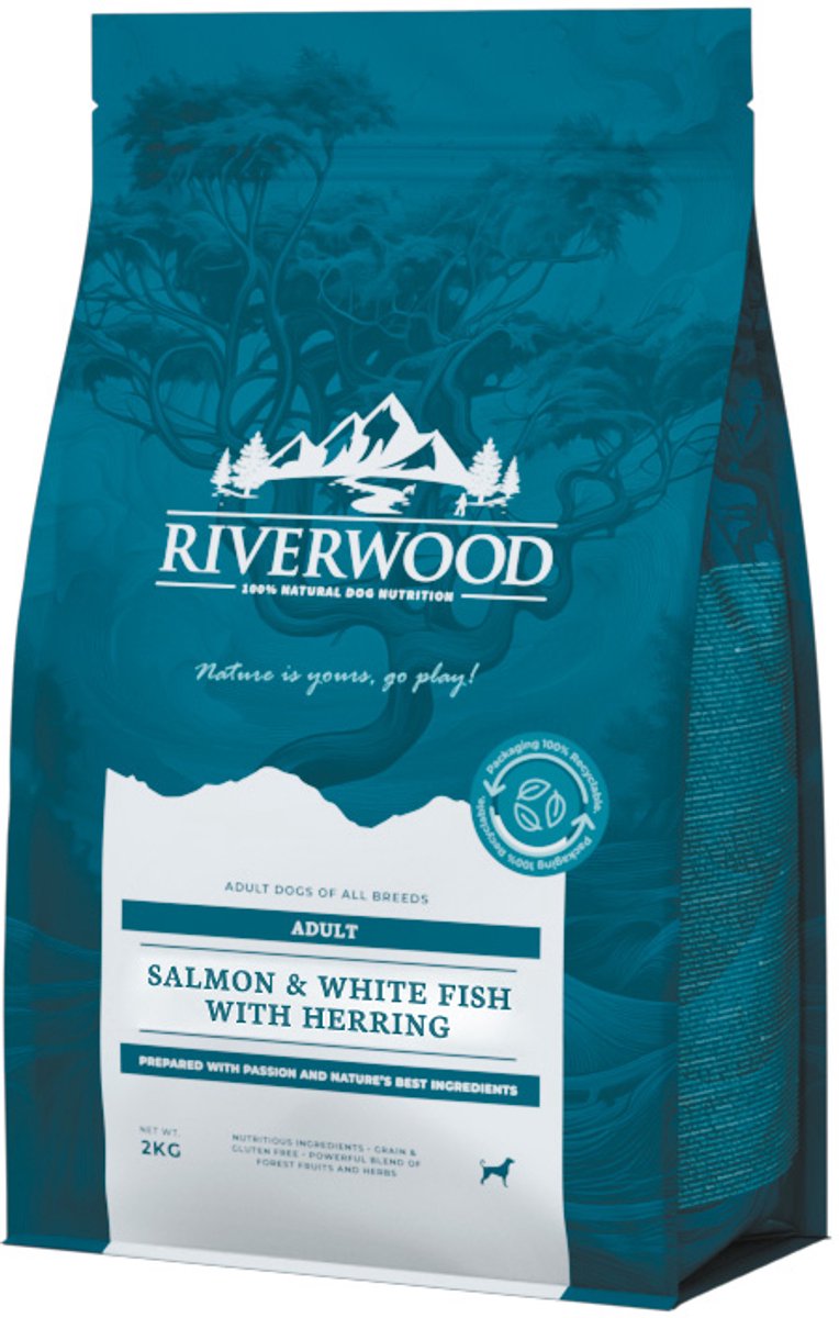 Riverwood Adult - Hondenvoer - Zalm - Witvis - 12 kg