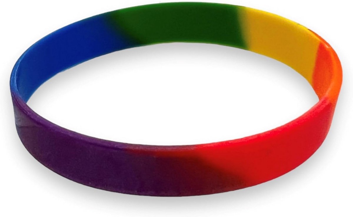 Flexibele Siliconen Polsband met Kleurrijk Regenboog Design voor Kinderen en Jeugd