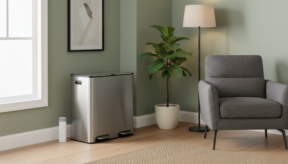 Prullenbak 60 liter met Afvalscheiding - Casa Serena® Luxe Pedaalemmer 2 x 30L - RVS Afvalscheidingssysteem met Soft Close Deksel - Rechthoekige Keukenvuilnisemmer - Inclusief 15 Vuilniszakken - Zilver