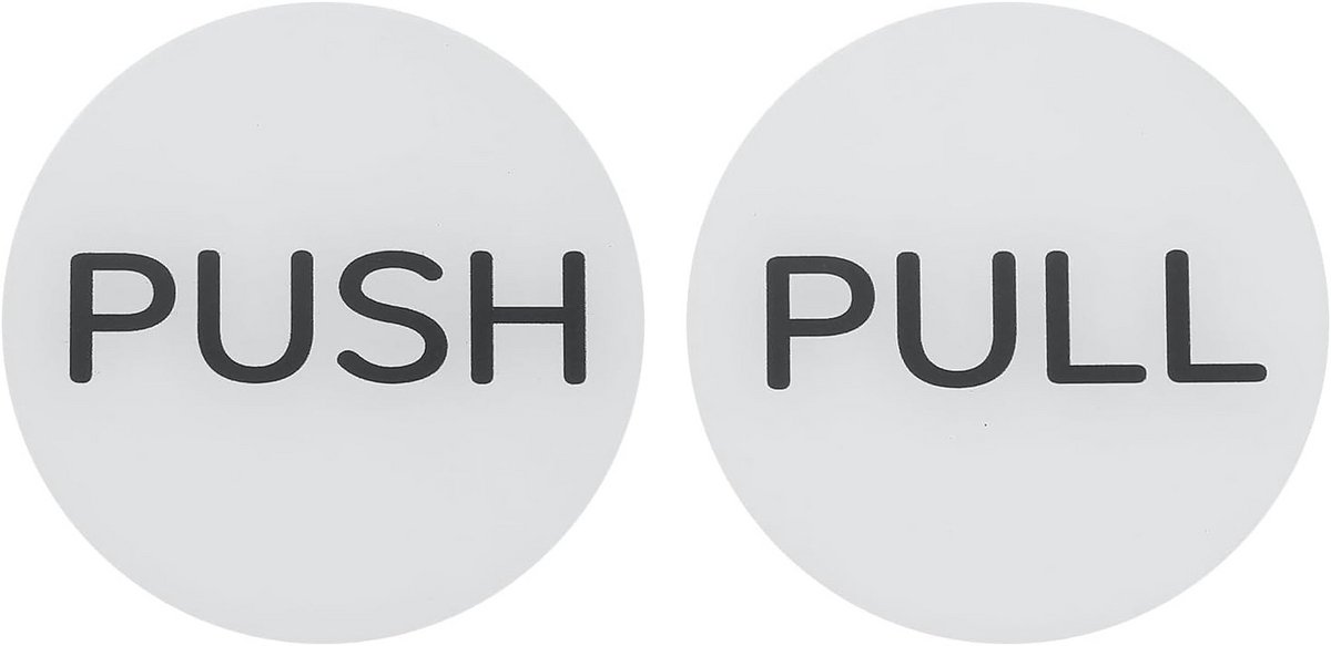 Set Push Pull Deurstickers Zelfklevend voor Kantoren en Winkels