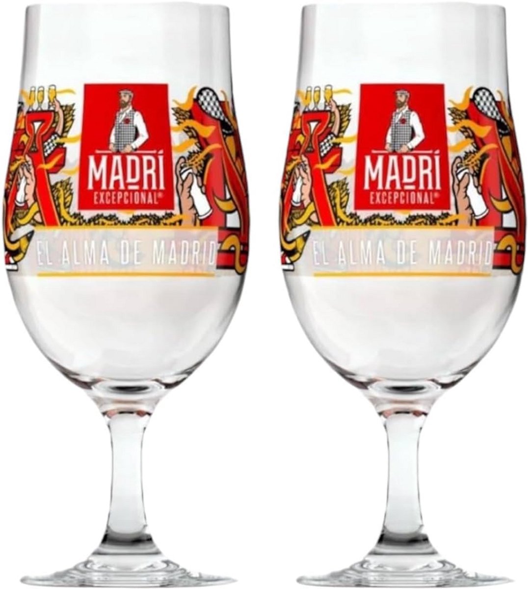 Set van 2 Pilsglazen voor Bier en Drankjes, Limited Edition