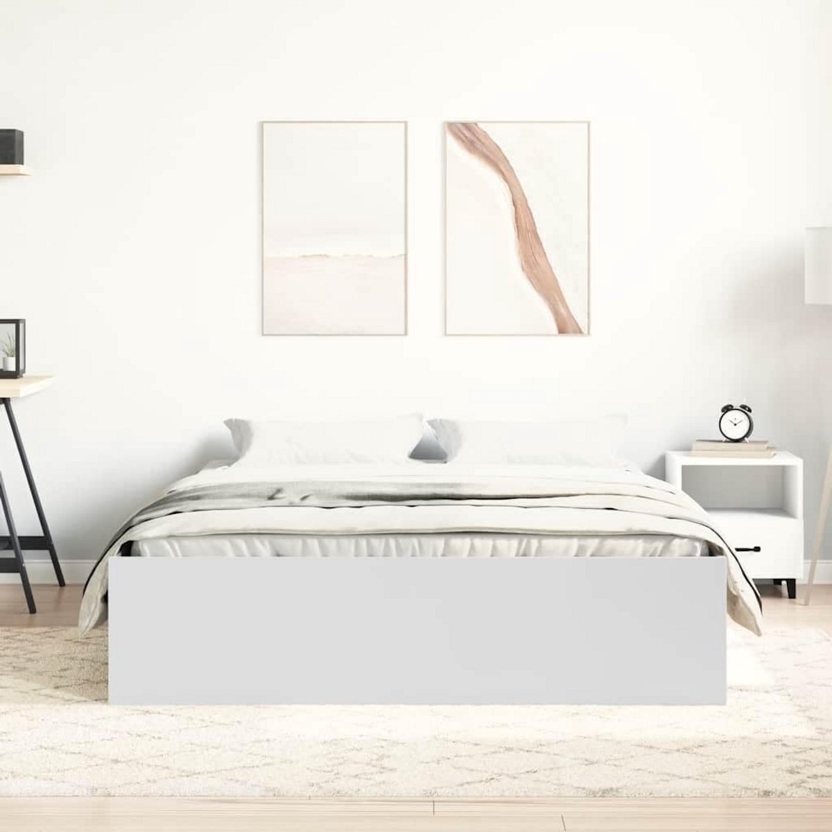 Wit Houten Bedframe 120x200 cm eenpersoonsbed