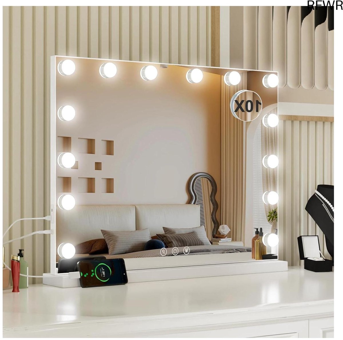 Hollywood Spiegel met Verlichting - Make up Spiegel - Make Up Tafel - - Luxe