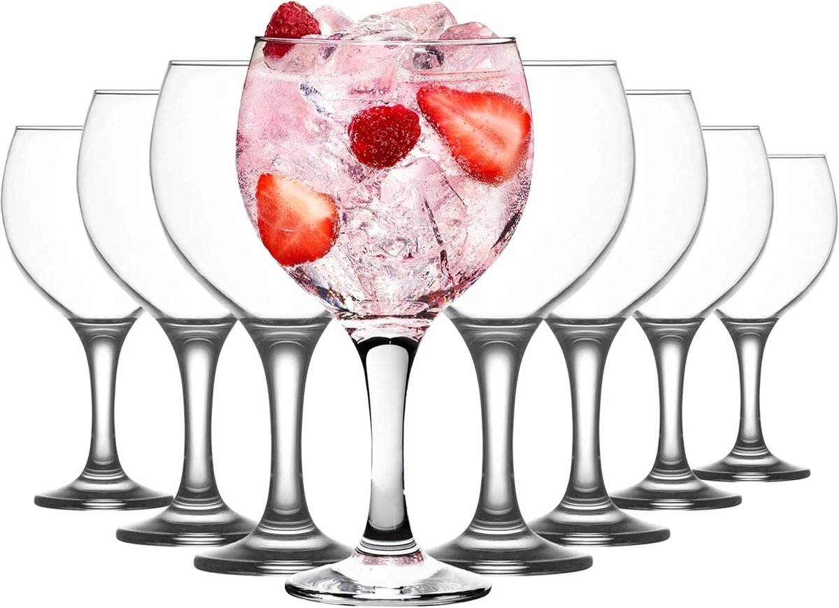 Set van 8 Premium wijnglazen, 8 x 635ml , Aperol Spray glazen, 635 ml, set van 8, loodvrij, vaatwasmachinebestendig, ballonwijnglazen, gin-tonic glazen, ballonwijnglas, cocktailglazen voor wijn, witte wijnglazen