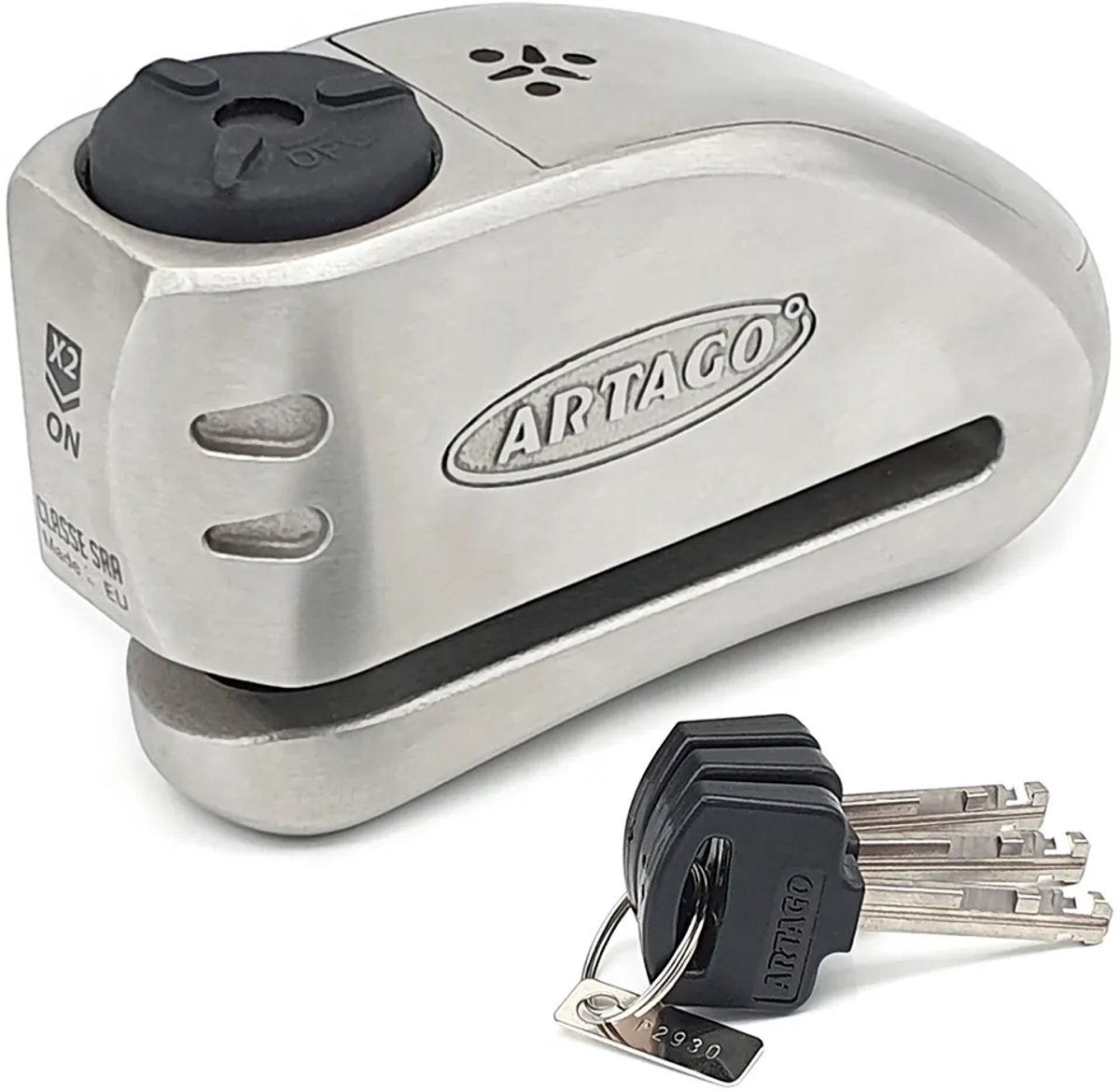Artago 32 Alarmschijfslot Zilver