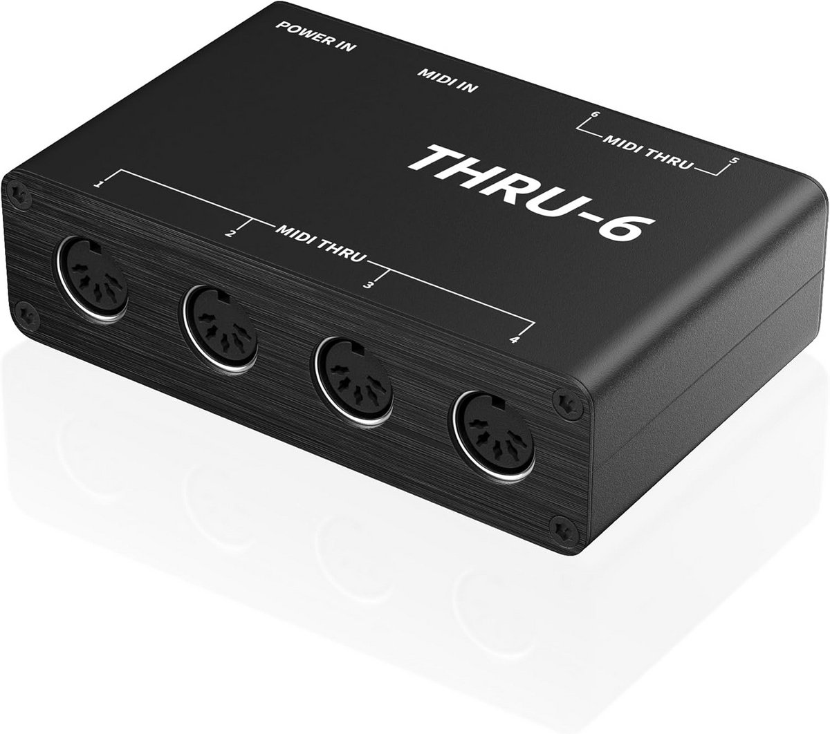 MIDI Thru Splitter Hub 1 Ingang 6 Uitgangen 5-Pins MIDI Interface Metaal