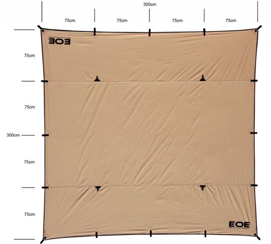 EOE - Eifel Outdoor Equipment Tarp BTC - 3x3m OneSize Luifel - tarp van Merkloos — afbeelding 5