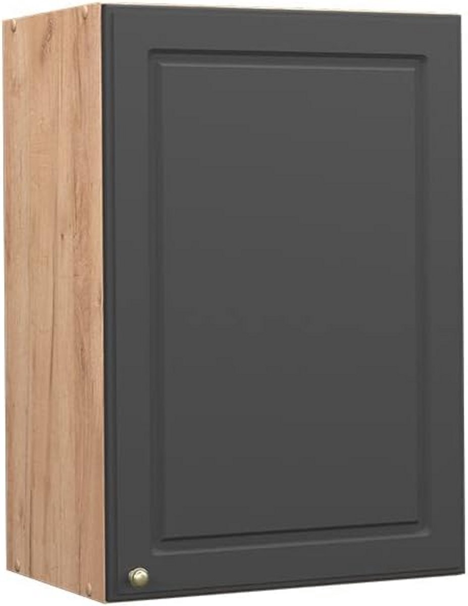 Keuken Hangkast 50 cm Antraciet en Goudkleur - Modulair en Modern