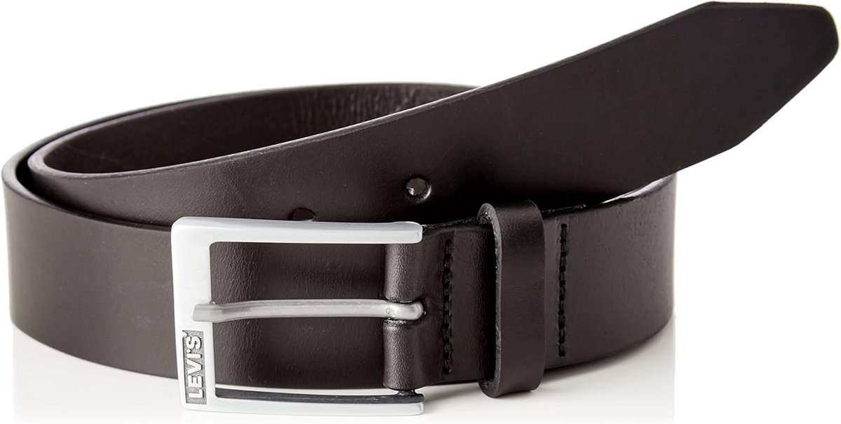Zwarte Leren Heren Riem Regular - Klassieke Gesp