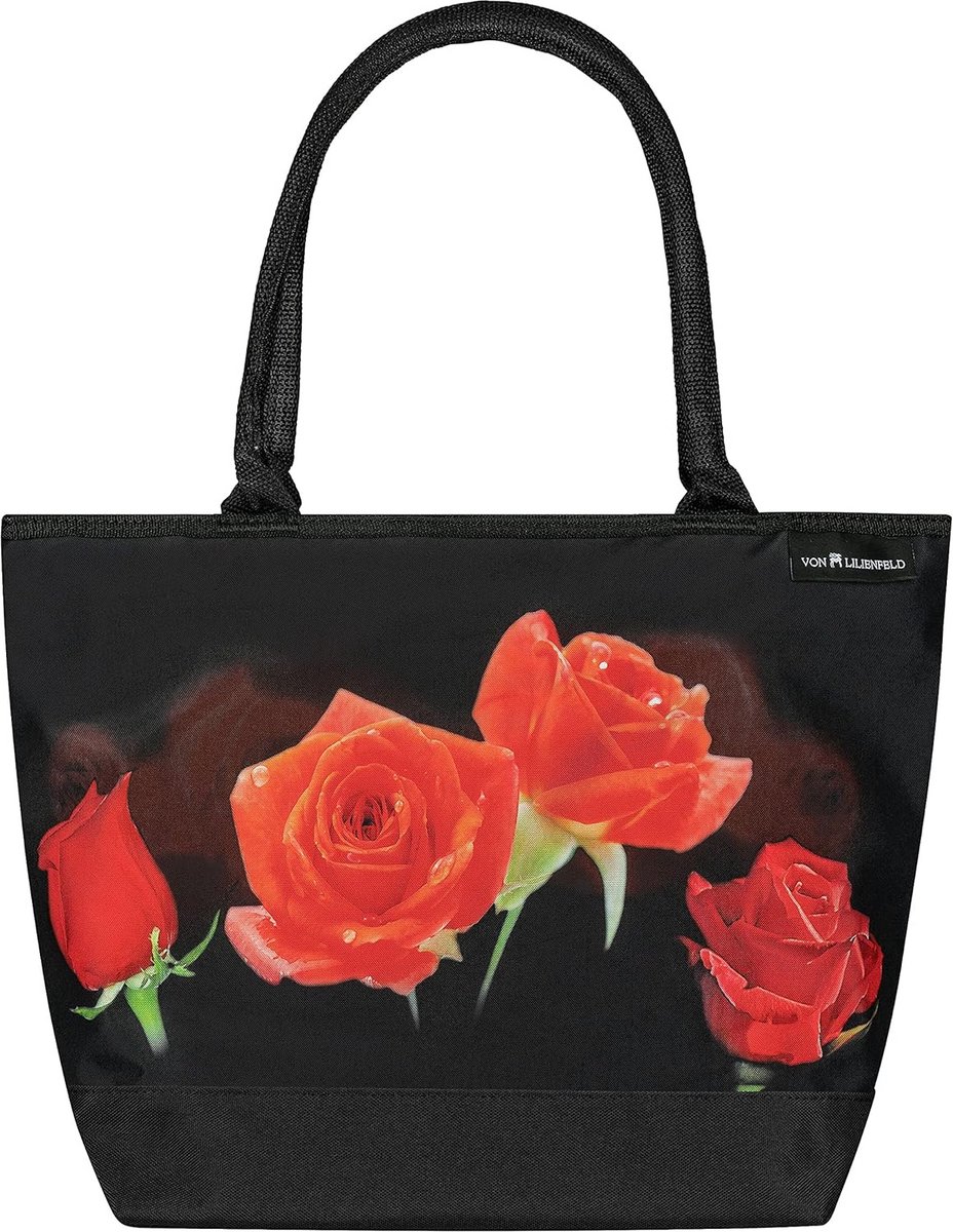 Dames Shopper Tas Handtas Strandtas Kantoor 42x30x15cm met Roos Motief