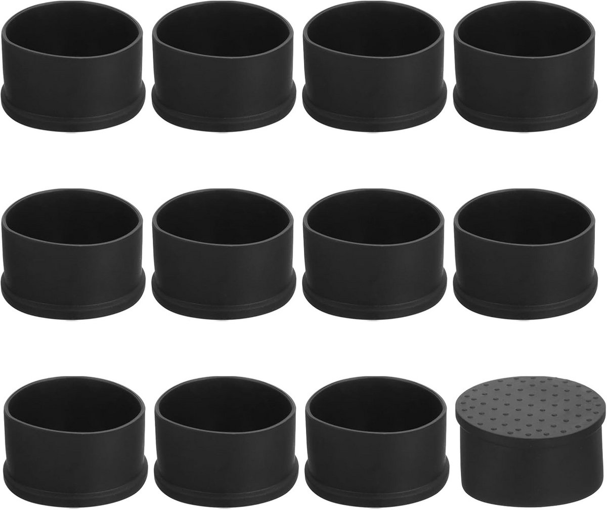 12x Ronde Stuk Doppen voor Stoelpoten - 50mm - Antislip & Krasvrij