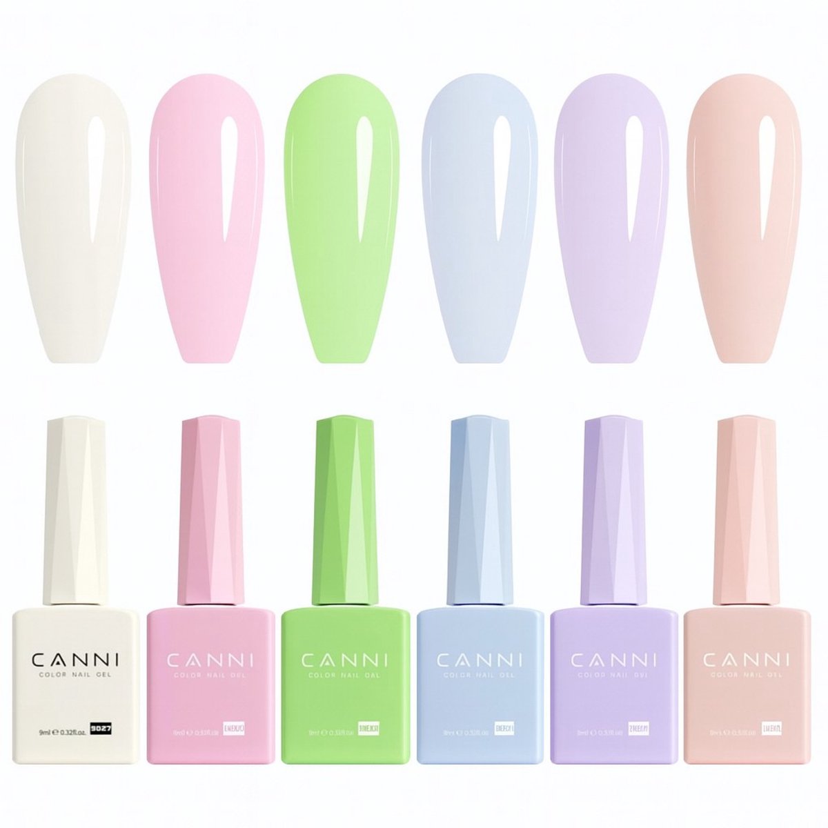 Canni - Gellak - 6x10 ml - HEMA-vrij - TPO-vrij - Gellak nagellak - Gel lak - Gellac - Pink Gellac - Gellak set kleuren - Gellak starterspakket - Gellak rood - Gellak roze