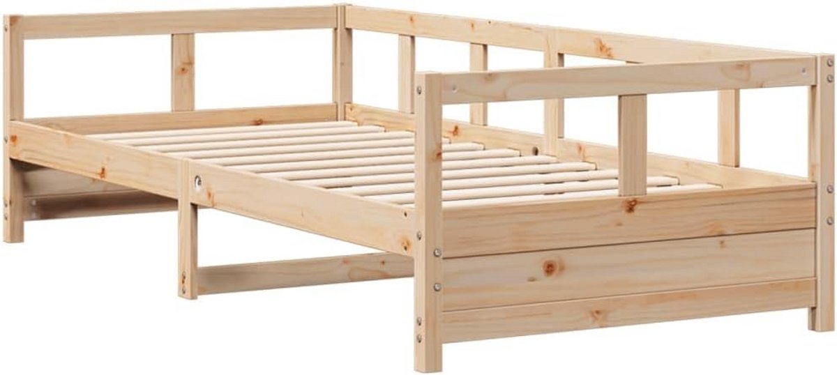 Slaapbank 80x200 cm Massief Grenenhout Natuurlijk - Multifunctioneel Dagbed en Logeerbed