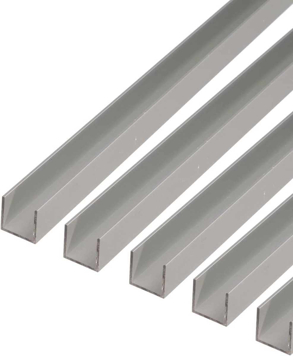 Aluminium U-profiel Geanodiseerd Zilver 1000 x 15 x 8 mm Set van 5