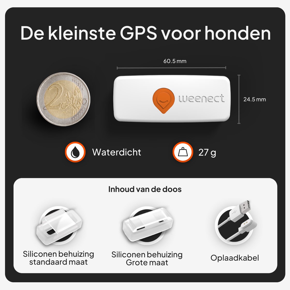 Weenect Dog XS White edition – NIEUWE GPS voor honden | Mini realtime GPS-tracker | Waterdicht | De kleinste op de markt | Werkt met abonnement | Levenslange garantie thumbnail 4