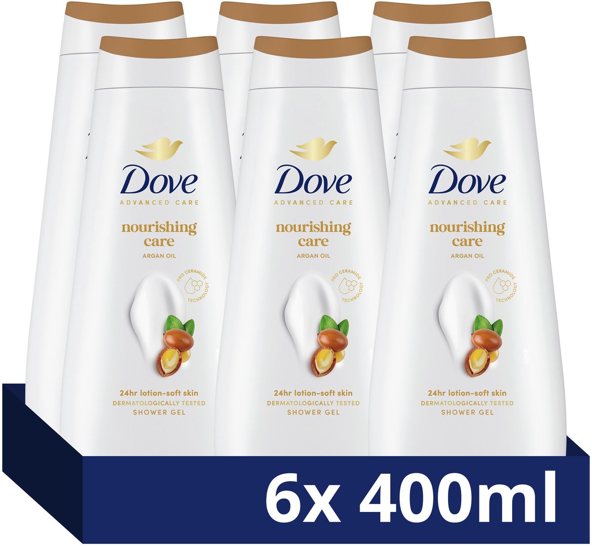 Bol.com Dove - Douchegel - Advanced Care - Nourishing Care - 6 x 400 ml - Voordeelverpakking aanbieding