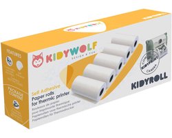 KIDYWOLF KIDYROLL Zelfklevende Stickers Thermisch Papier voor KIDYPRINT / K-PRINT – 5 Rollen,300 Prints, Compatibel met Kinder Instant Camera