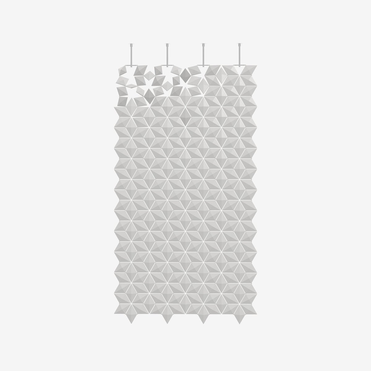 Scheidingswand voor open woonruimtes – Facet 136 × 246 cm in parelgrijs